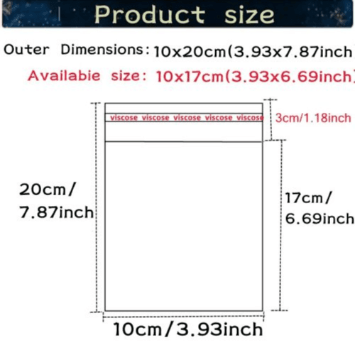 100 Self-Sealing Clear Gift Bags - Resealable OPP Bags for Gifts & More (10*20cm)