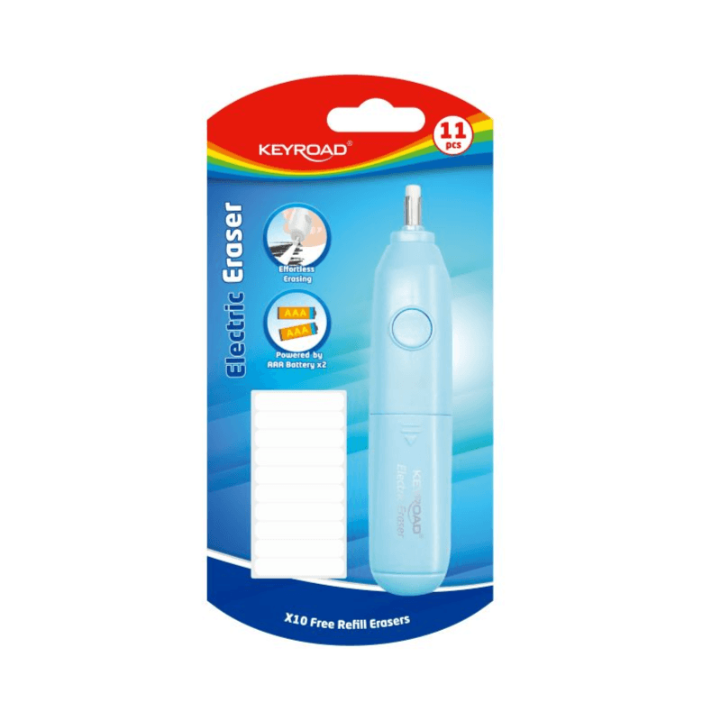 Keyroad Electric Eraser with 10 Free Refill Erasers Set
