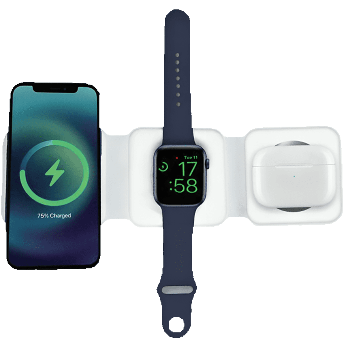 Magnetic Fast Wireless Charging Pad 3-in1 Sleek & Compact Design - BEYOX BW31