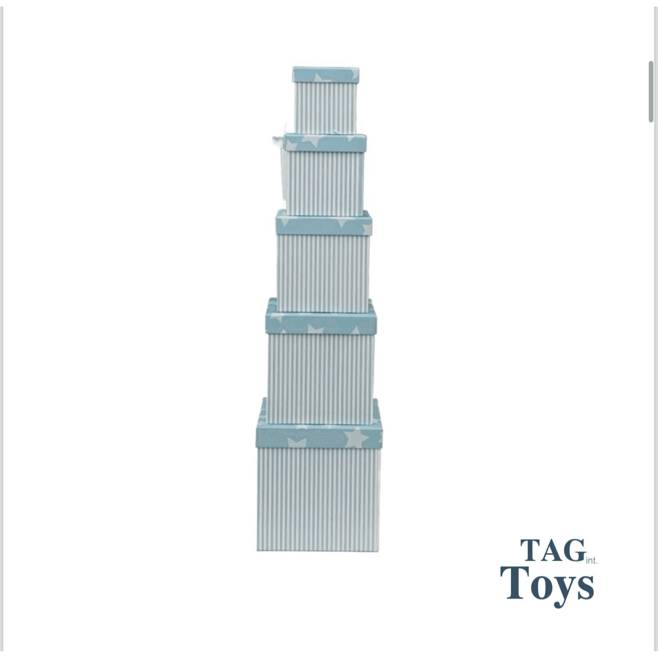 Small Set Of Set Of Blue Star With Stripe Square Gift Box Blue Star With Stripe Square Gift Box