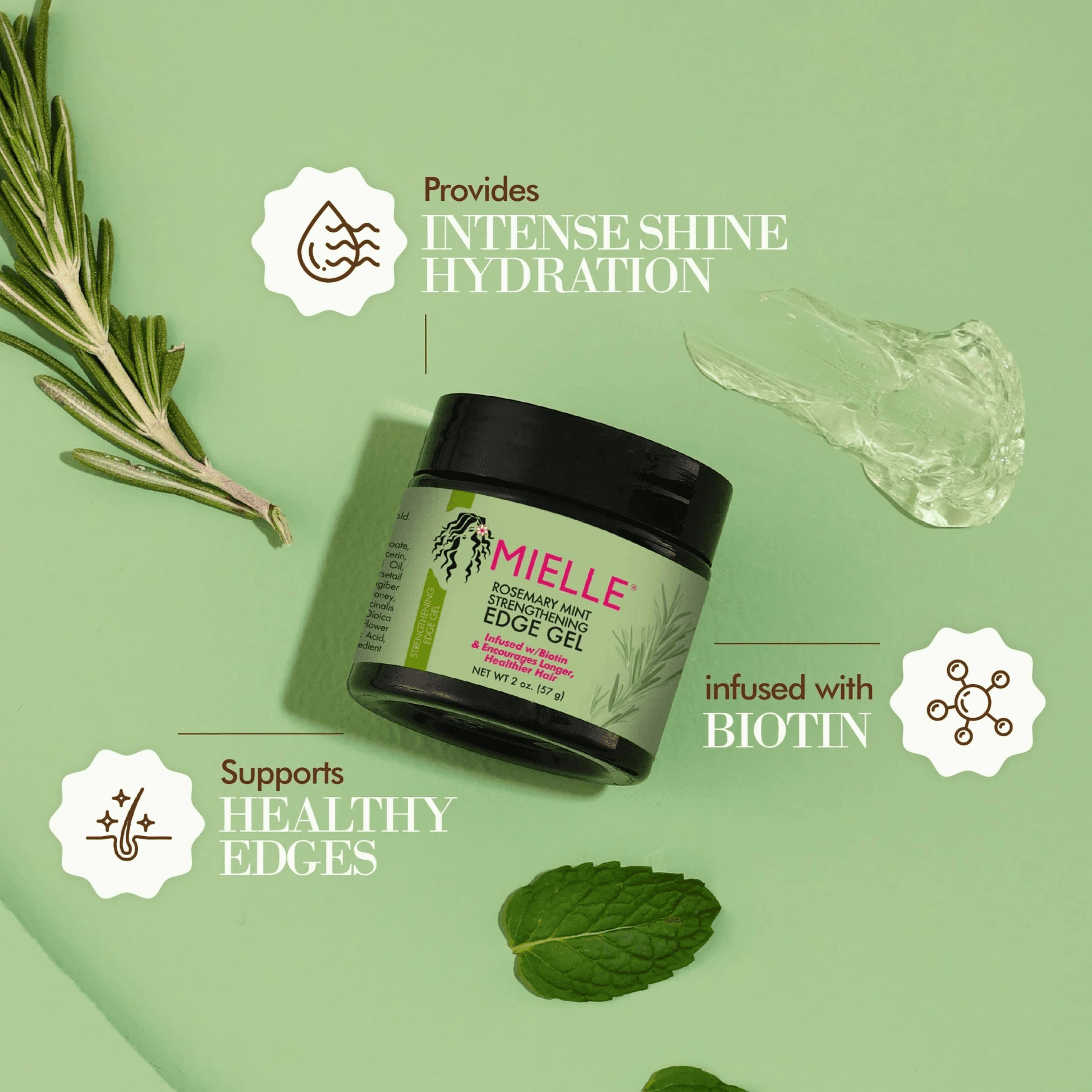 Mielle Rosemary Mint Strengthening Edge Gel for longer and healthier hair 57gm
