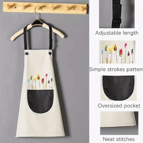 Adjustable Waterproof Artist Aprons with Pockets, 1-Pack (Blue)