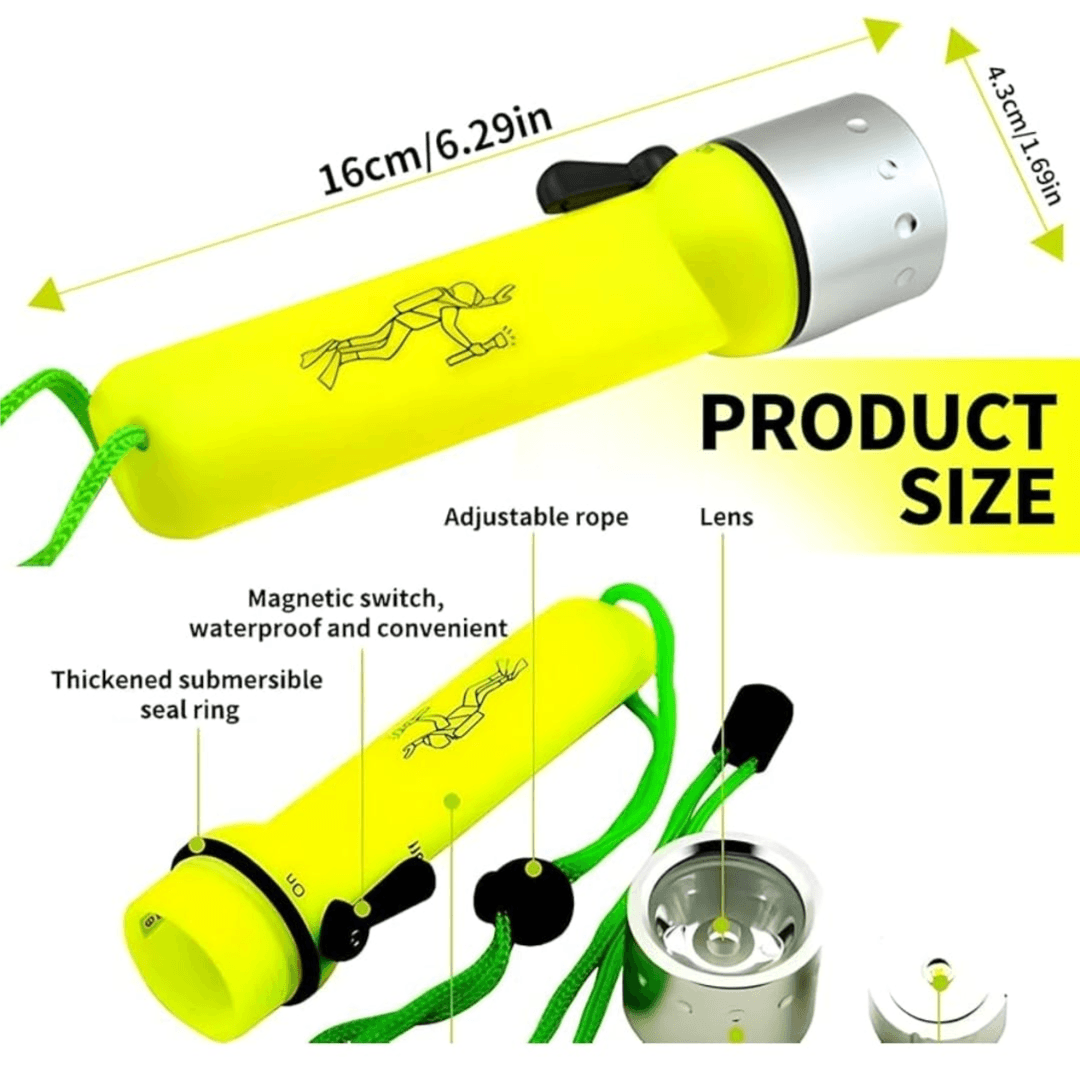 Diving Light, LED, Waterproof Flashlight
