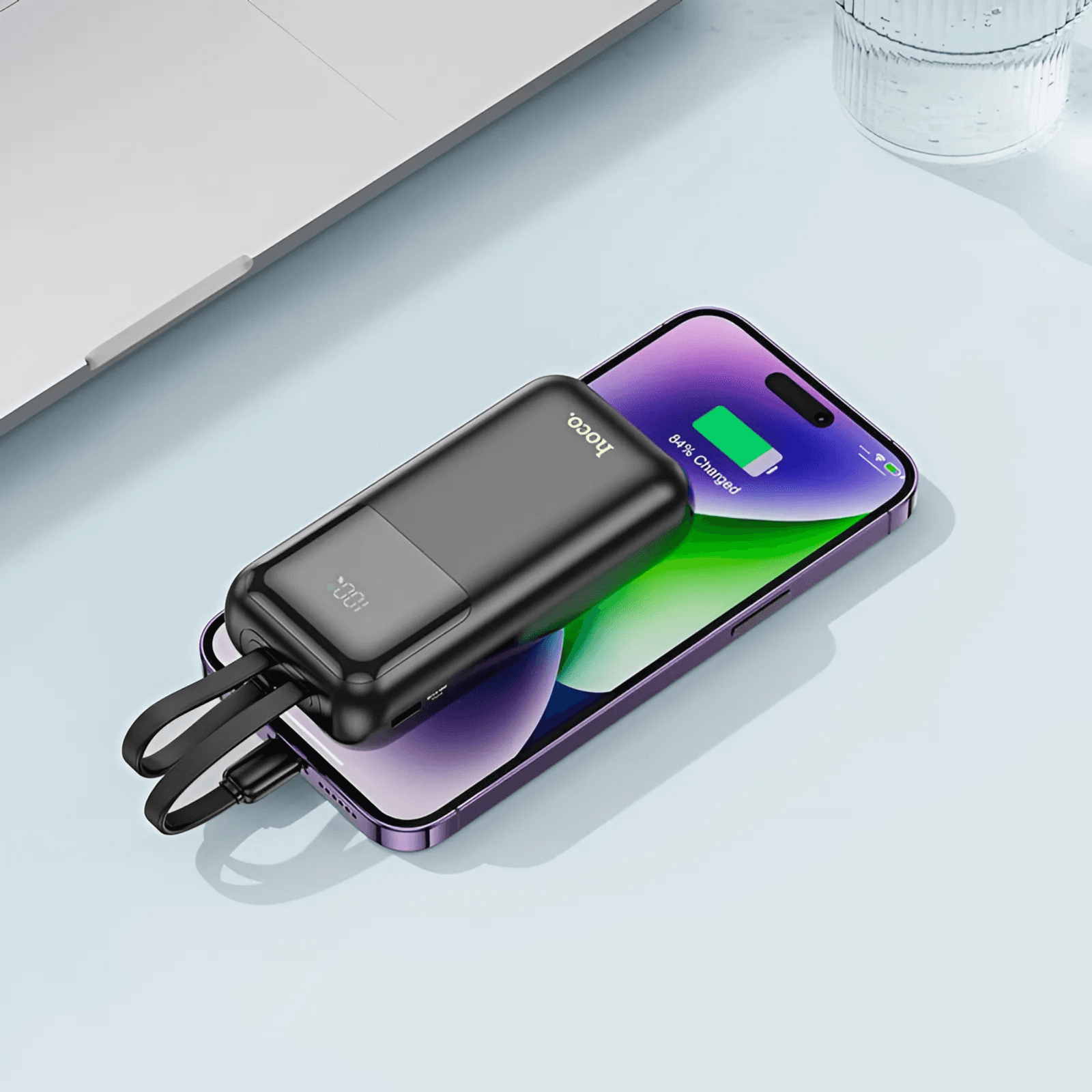 HOCO Powerbank Mini size 10000 mAh With Cable Type - C and Lightning -  HOCO Q25