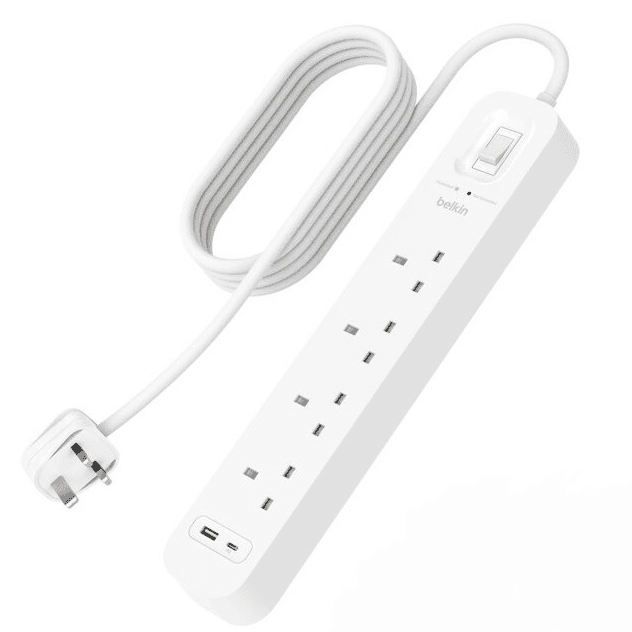 Belkin Extension Cord 4 Socket USB-A USB-C Charger Port