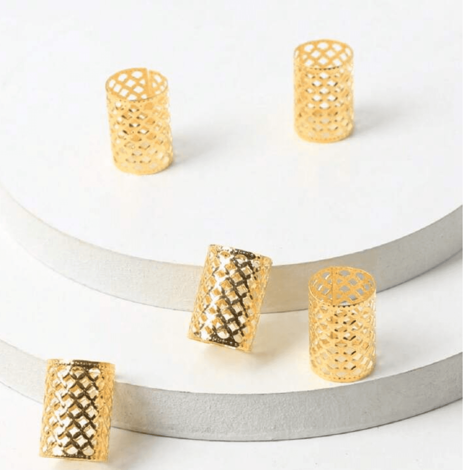 5pcs - Hair Rings - Gold 
