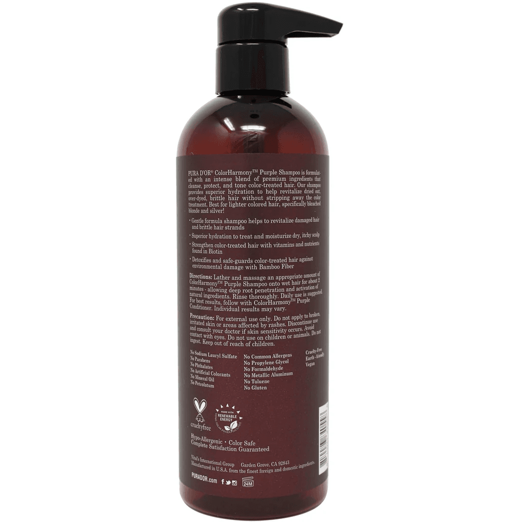 Pura Dor Color Harmony Purple Shampoo  Sulfate free 473ml