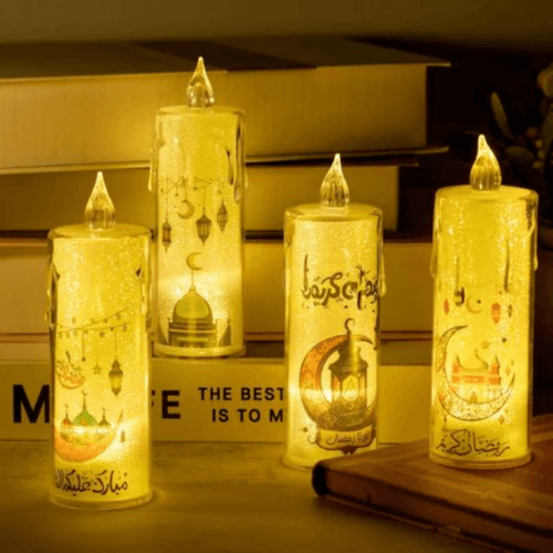 Pack of 4 LED Luminous Ramadan Candle Lights – Decorative & Festive