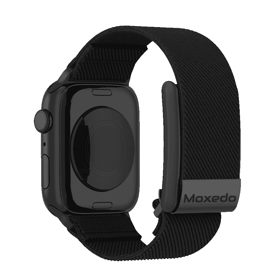 Moxedo Hybrid Fit-Weave Nylon Braided Band Adjustable Replacement Strap Compatible for iWatch and Whoop 4.0 Wearable Health and Fitness Tracker - BLACK