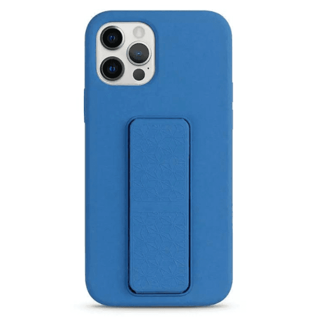 Silicone iPhone 11 Pro Case Grip Stand Blue