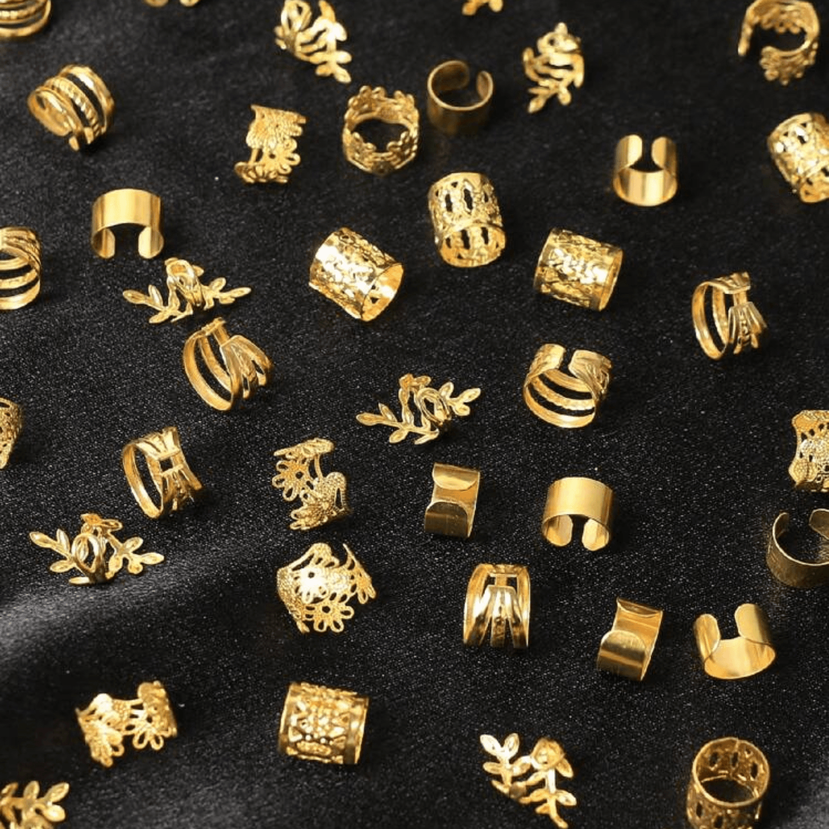 50pcs Elegant Gold-Color Alloy Hair Accessories