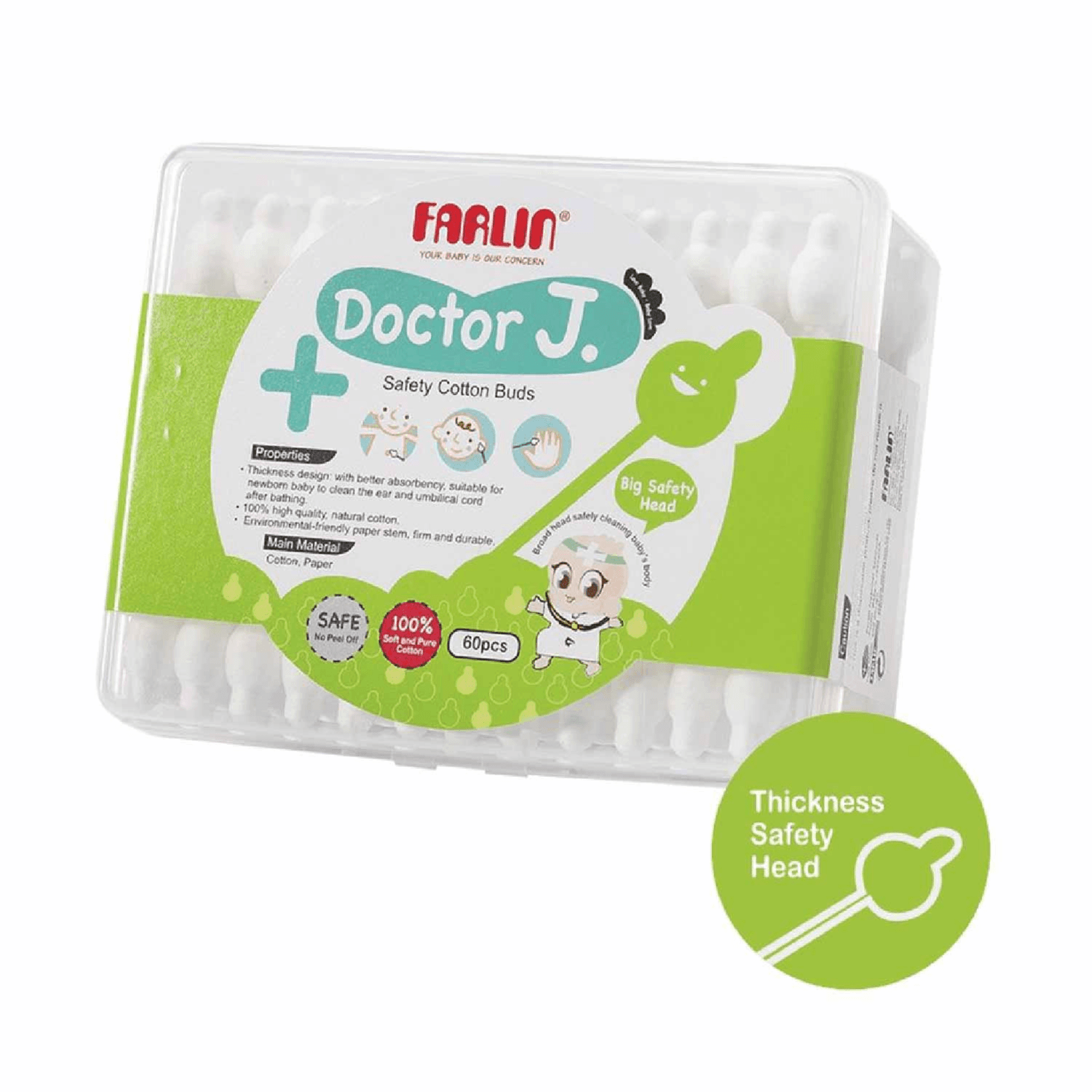 Farlin DoctorJ. Safely Cotton Buds for baby 60pcs ref-TOP-113-3