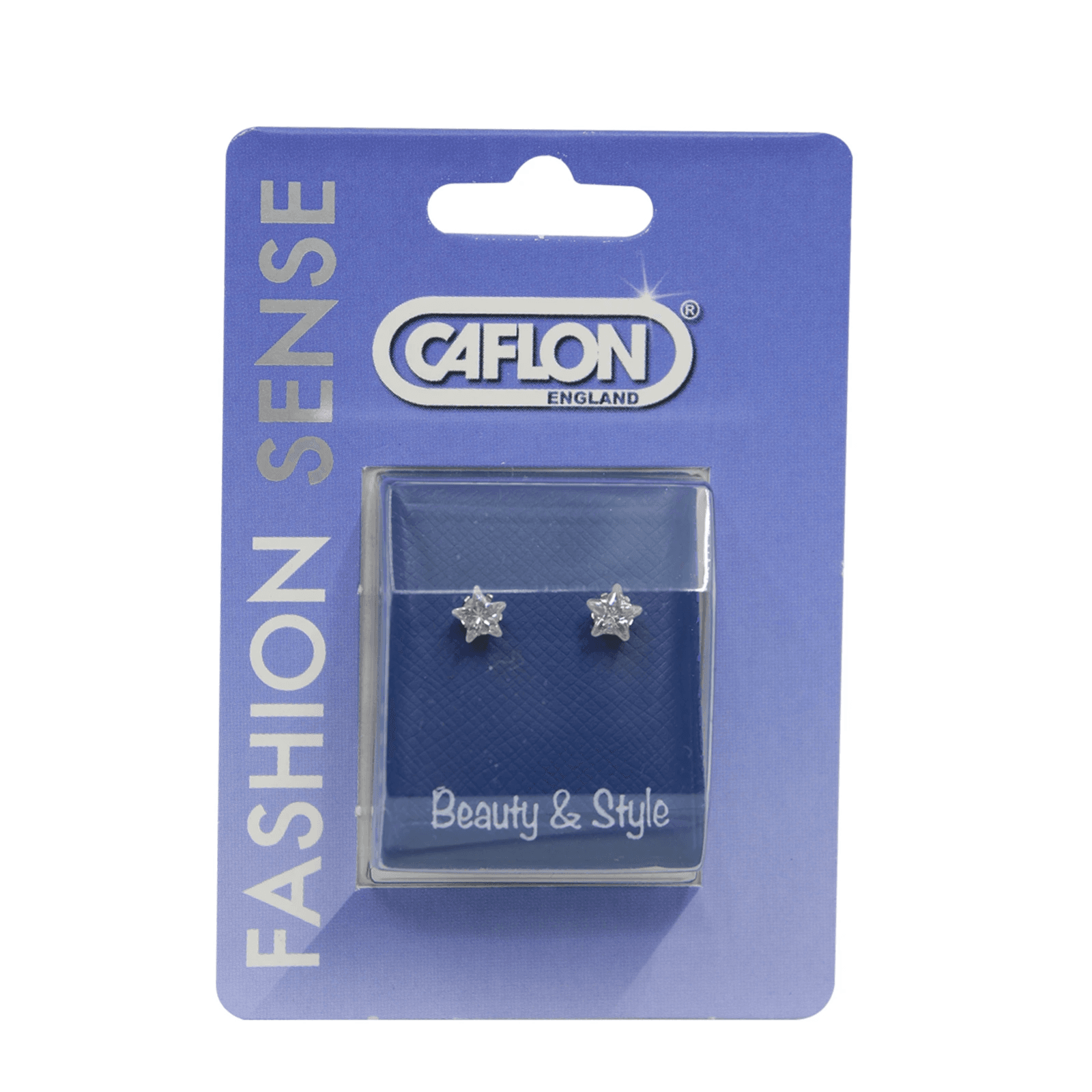 Caflon Fashion Sense Stainless TIFF 5mm Cubic Zirconia Star Cut