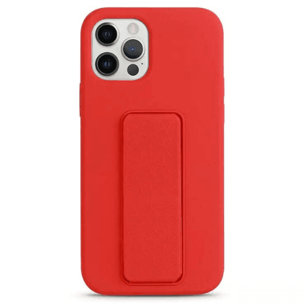 iPhone 11 Pro Silicone Cover Grip Stand - Red