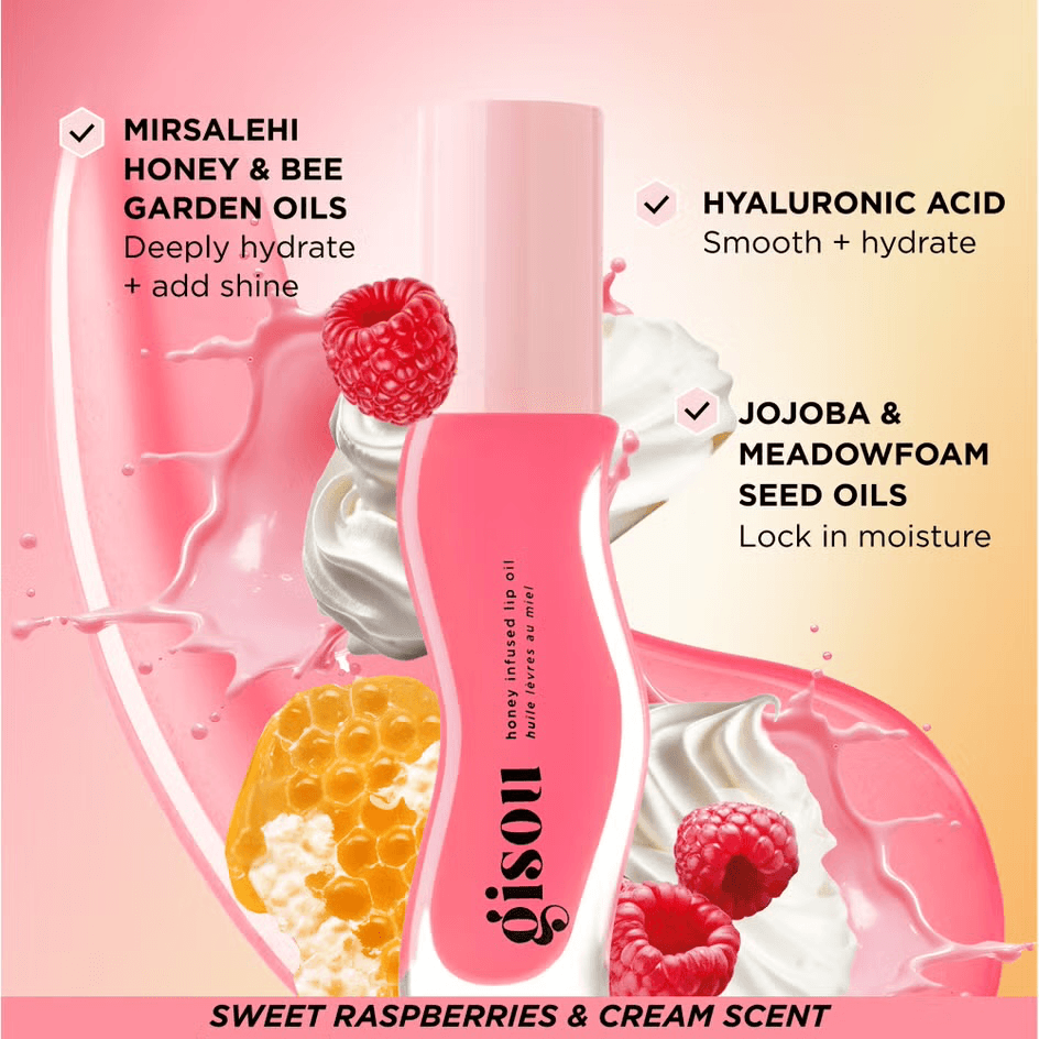 Gisuo - Honey Infused Lip Oil - Raspberry Swirl