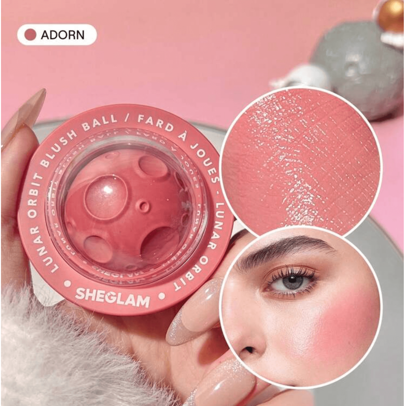 SHEGLAM Lunar Orbit Blush Ball-Astrid Cream Blush Cream- Adorn