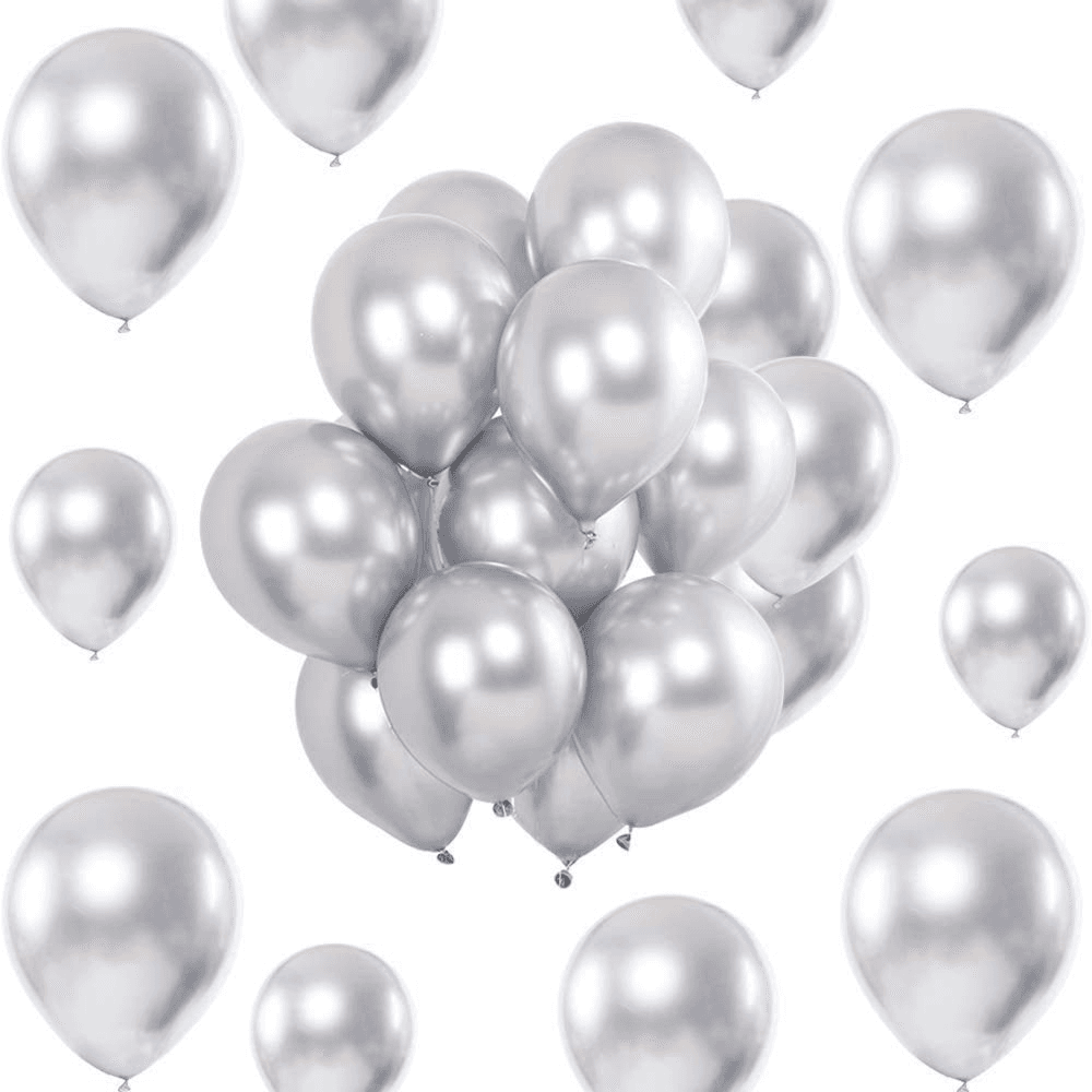 Silver Party Balloon 50 Pcs