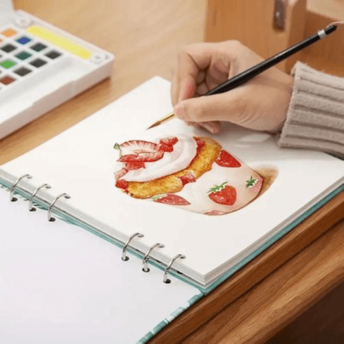 Small Rose Watercolor Sketchbook – 20 Sheets, 300gsm, Lay Flat (Small Rose)
