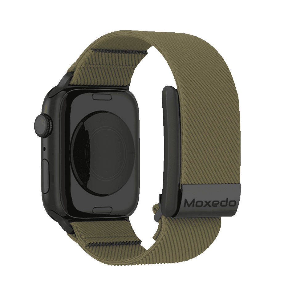Moxedo Hybrid Fit-Weave Nylon Braided Band Adjustable Replacement Strap Compatible for iWatch and Whoop 4.0 Wearable Health and Fitness Tracker - GREEN