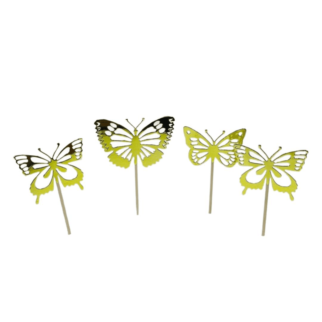 Handmade Gold Butterfly Cake Topper 12 Pieces