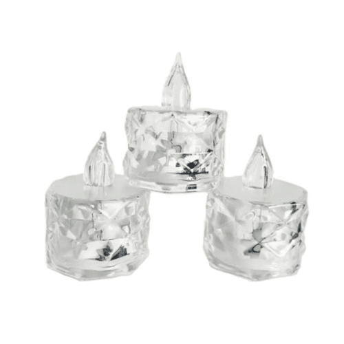 3pcs Crystal LED Flameless Tea Candles