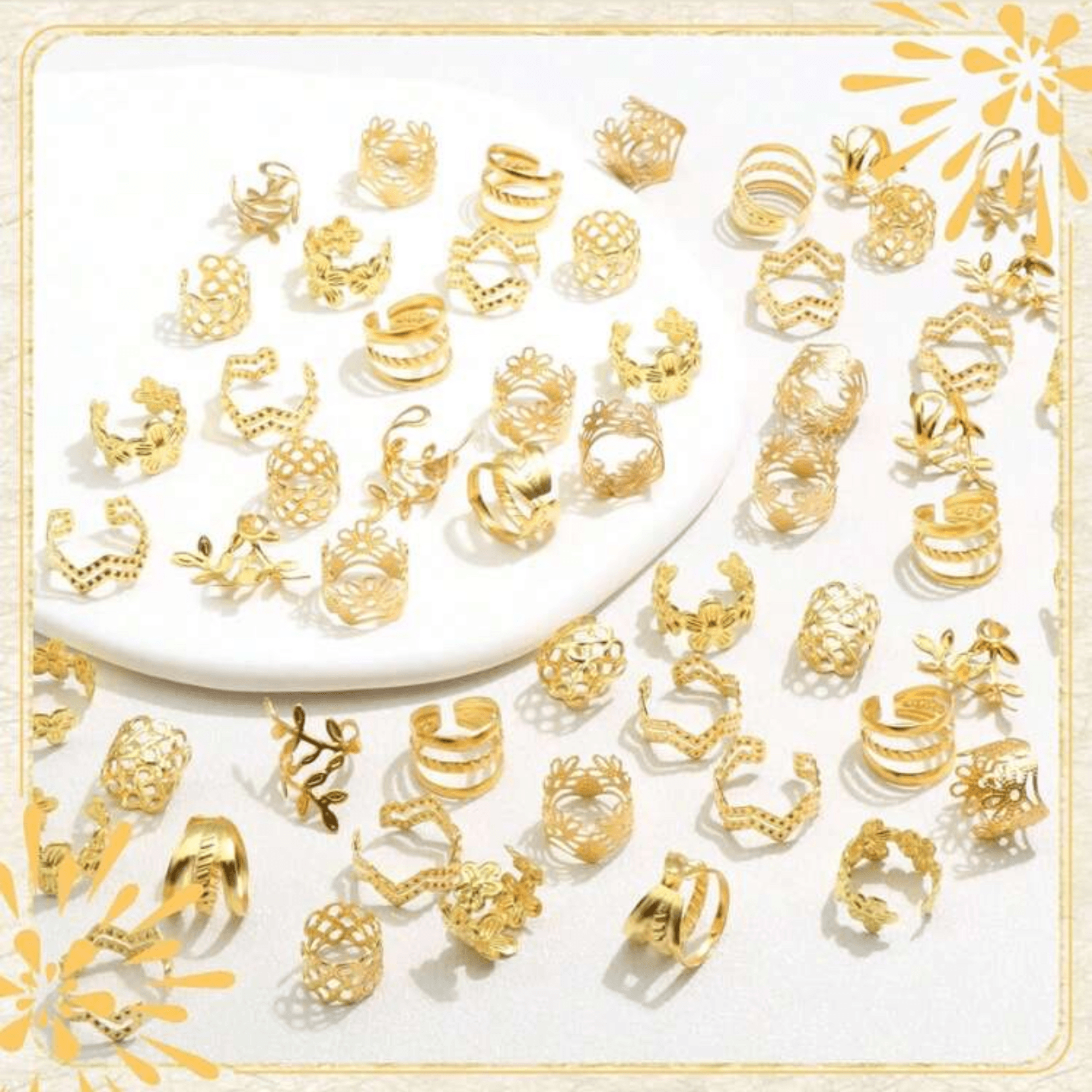 60PCS Hair Jewelry For Braids Gold Braid Clips