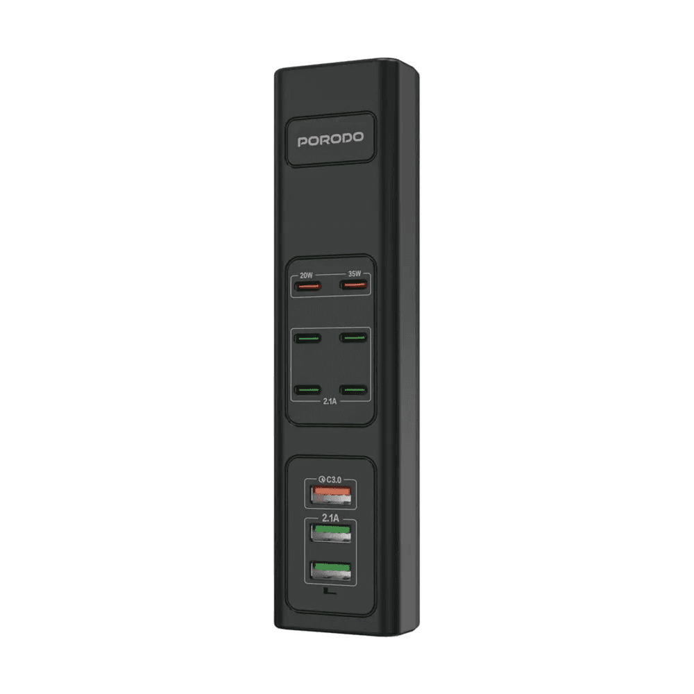 Porodo 85W Multi-Port USB Charging HUB – Black
