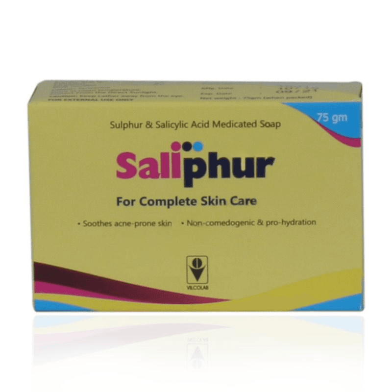 Vilco Saliphur Medicated Soap with Sulphur & Salicylic acid  for Complete Skin care 75gm