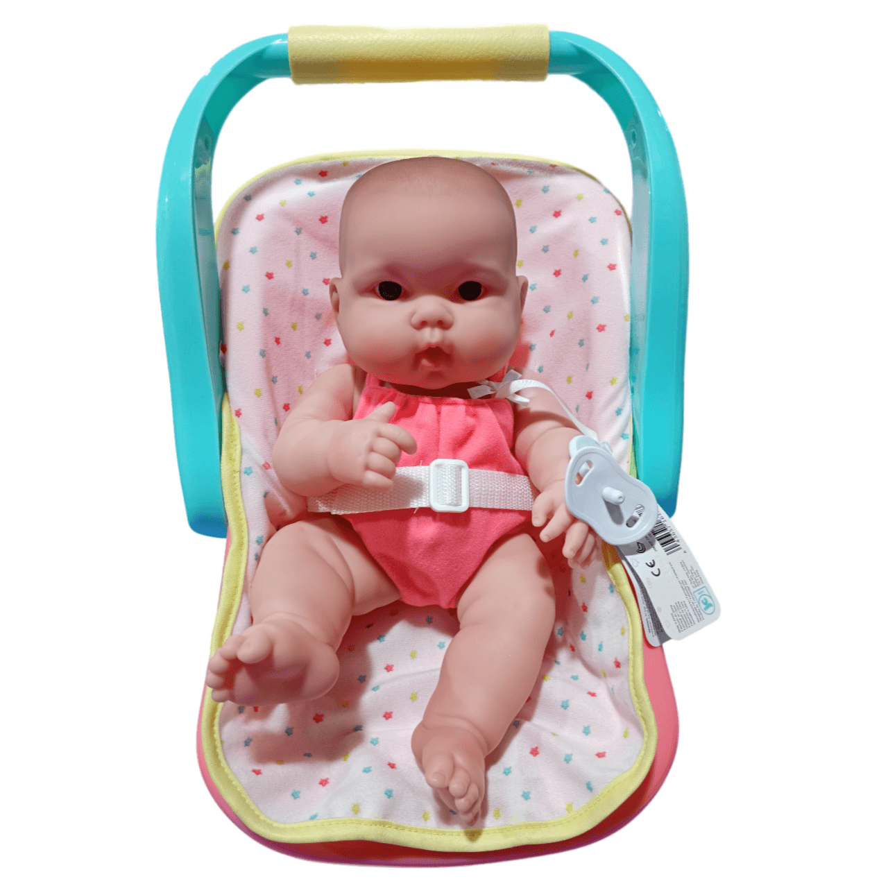 JC Toys (14"-inch) Lots to Love Babies Vinyl Baby Doll With Medium Carseat