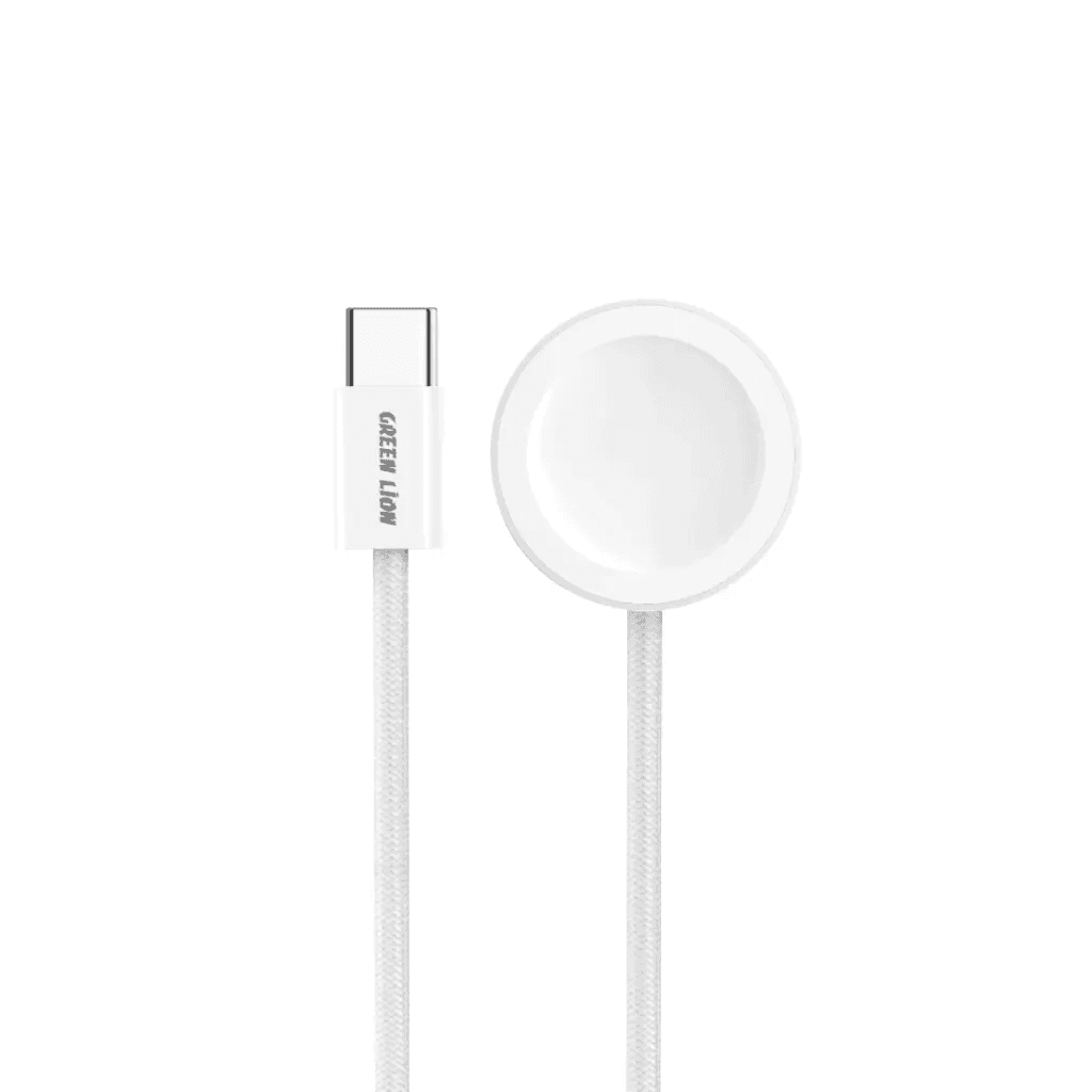 Green Lion iWatch Charger USB-C To Wireless Charger - White