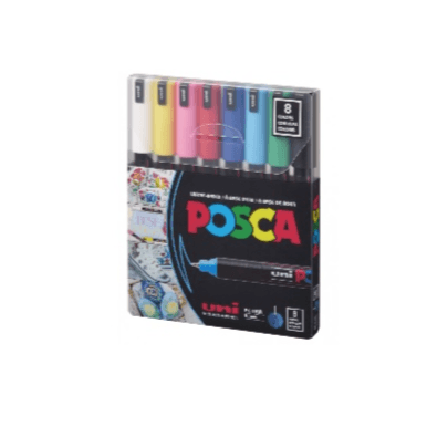 UNIBALL SET POSCA 8CLR 0.7 S PC1MR-08C