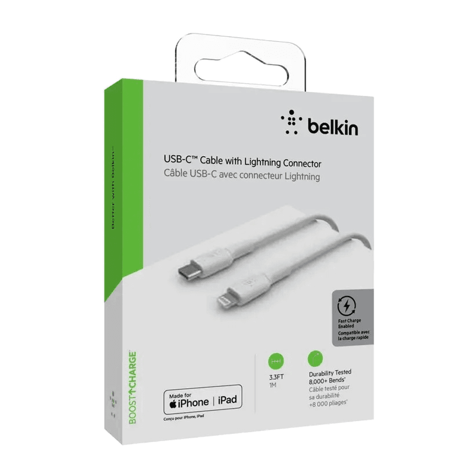 كابل بيلكن USB-C مع موصل لايتنيج 3.3FT