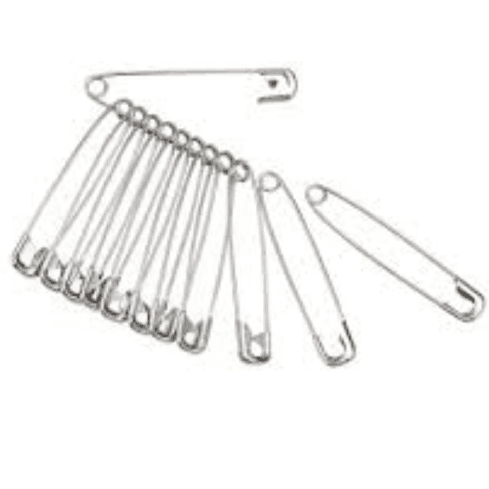 Steel Safety Pins 8 pcs , Silver