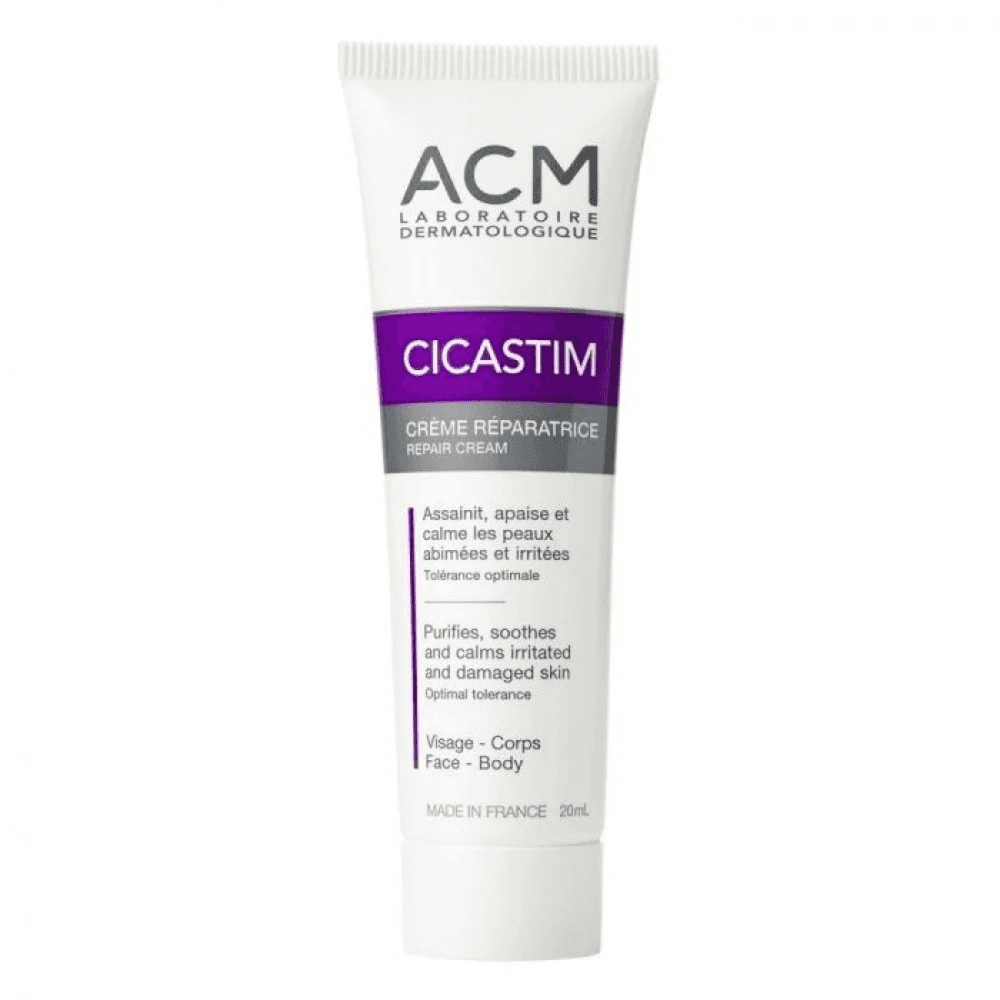 ACM Cicastim Repair cream purifies, soothes & calm irritated and damaged skin for body and face 20ml