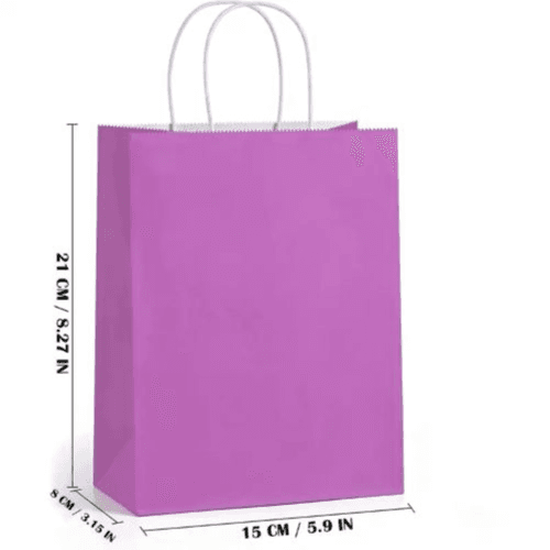 12pcs, Kraft Paper Gift Bag With Handles Bulk (Random)