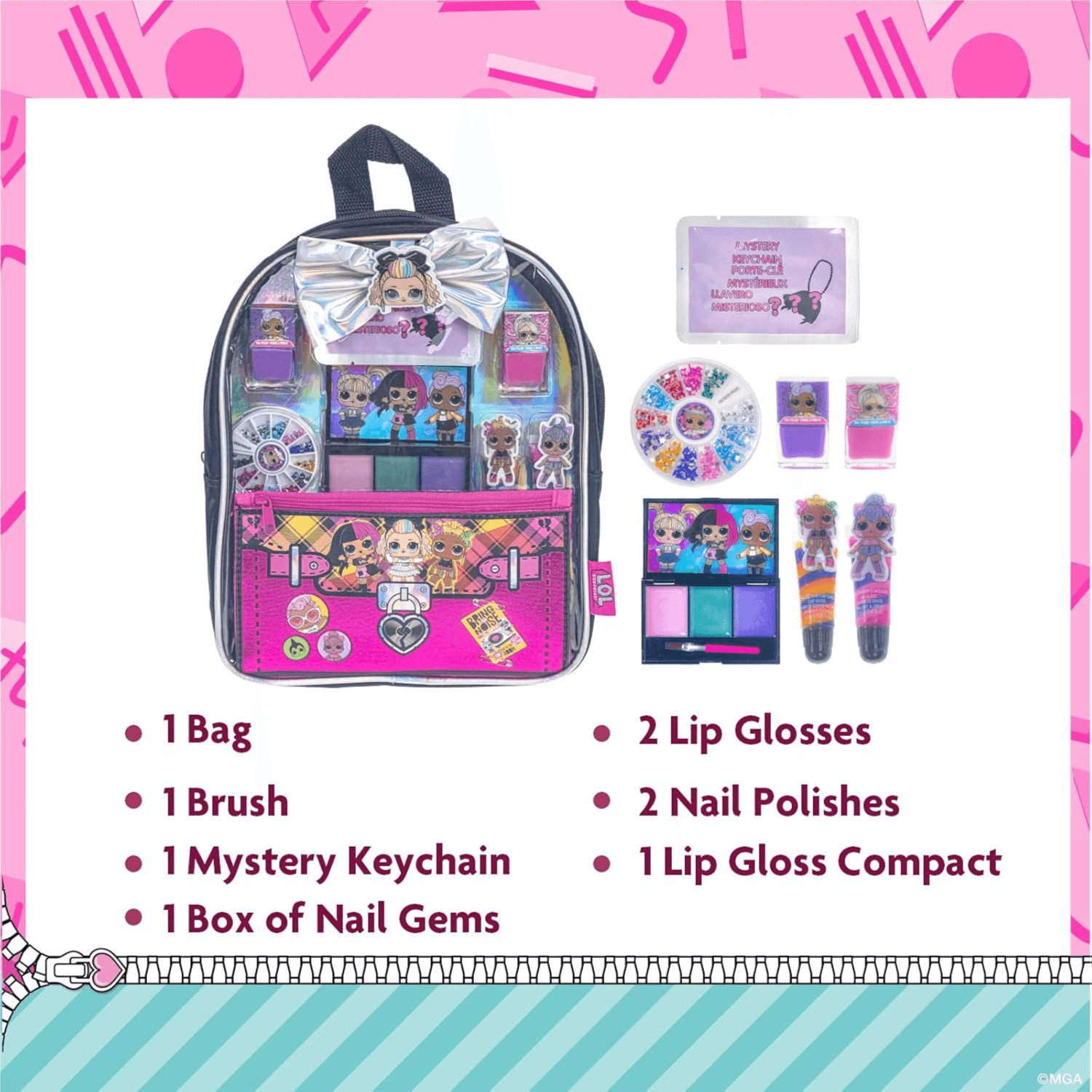 Townley Girl - L.O.L. Surprise! Cosmetic Gift Backpack Set (11 Pieces)