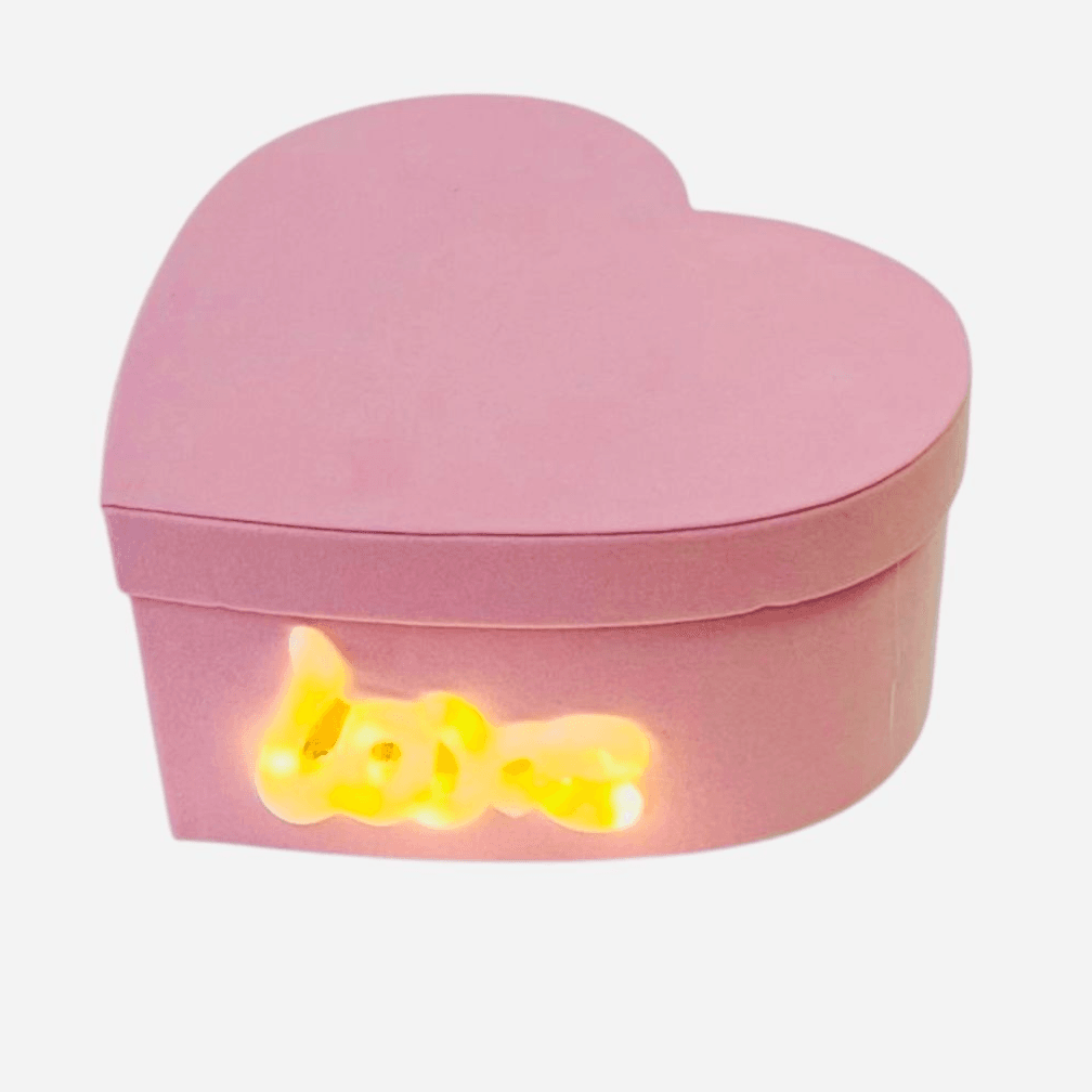 Pink Heart Gift Box With Light 02