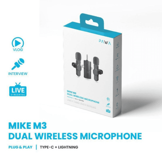 Pawa Mike M3 Dual Wireless Microphone - Black