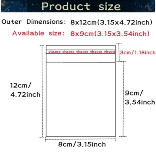 100 Self-Sealing Clear Gift Bags - Resealable Opp Bags For Gifts & More (8*12Cm)