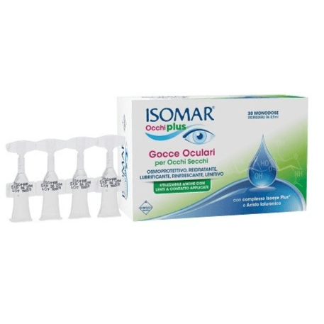 Isomar Occhi Plus Lubricant monodose eye drops for dry eyes 30 drops *0.5ml