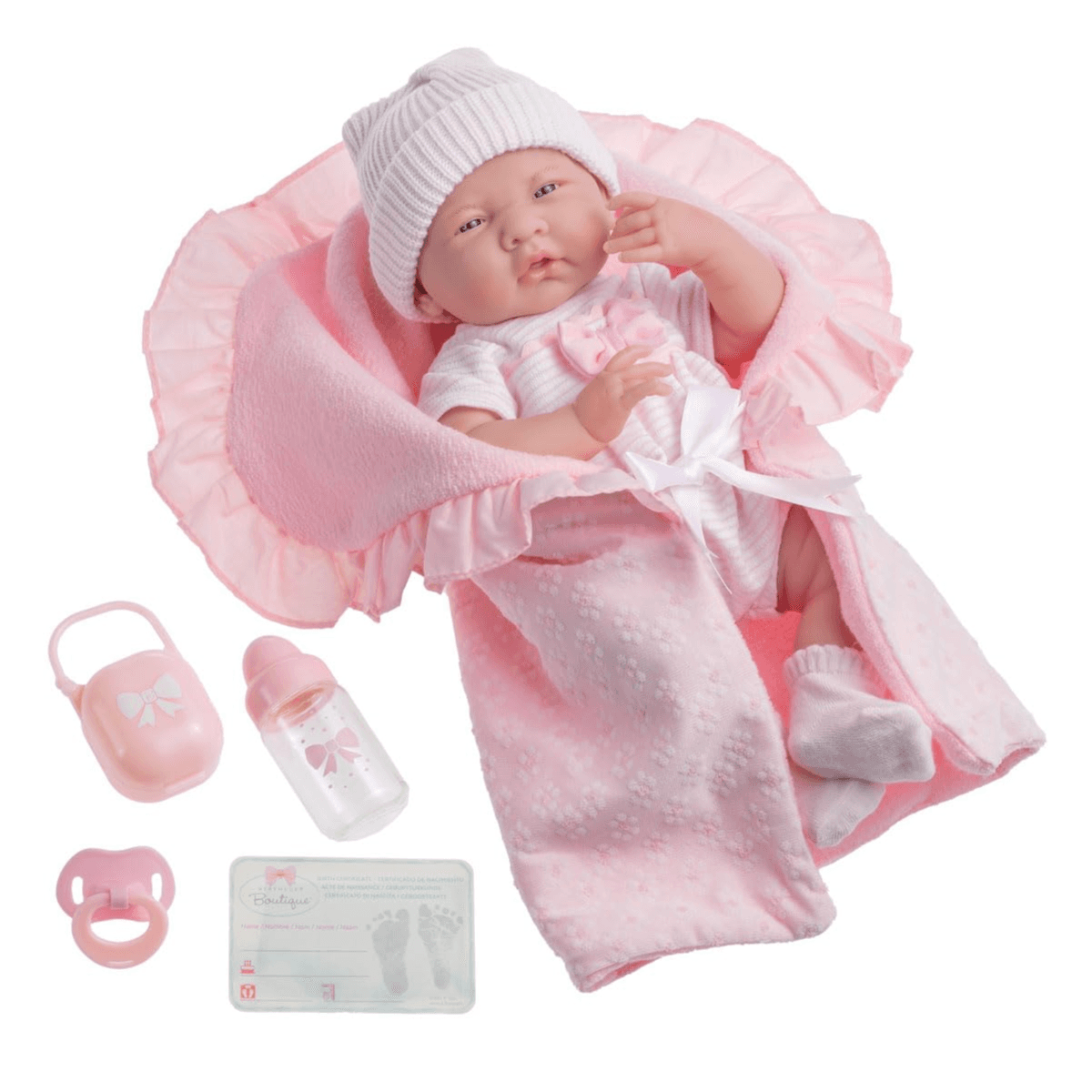 JC Toys Berenguer Boutique La Newborn (15.5"-inches) Realistic Soft Body Doll 8 Piece Gift Set
