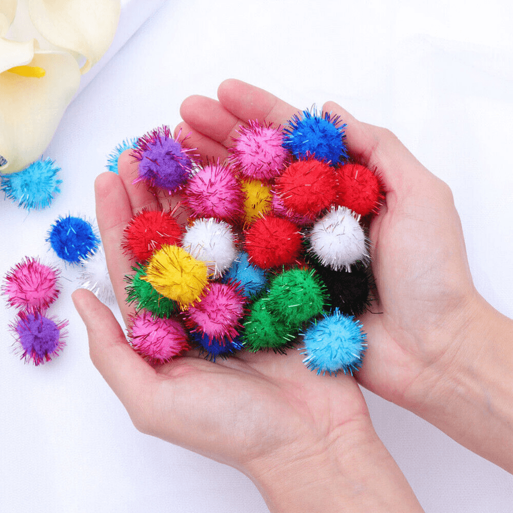 Balls Craft Supplies Kit Colorful Fluffy  pom pom Balls