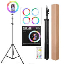 RGB Soft Ring Light MJ36 Circle Photography Lighting Colour Led RGB Ring Light with Phone Tripod Stand