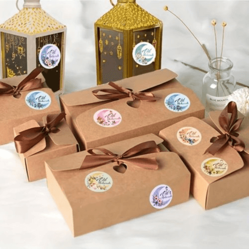 500-count Eid Mubarak Stickers – Colorful Moon & Floral Eid Decals