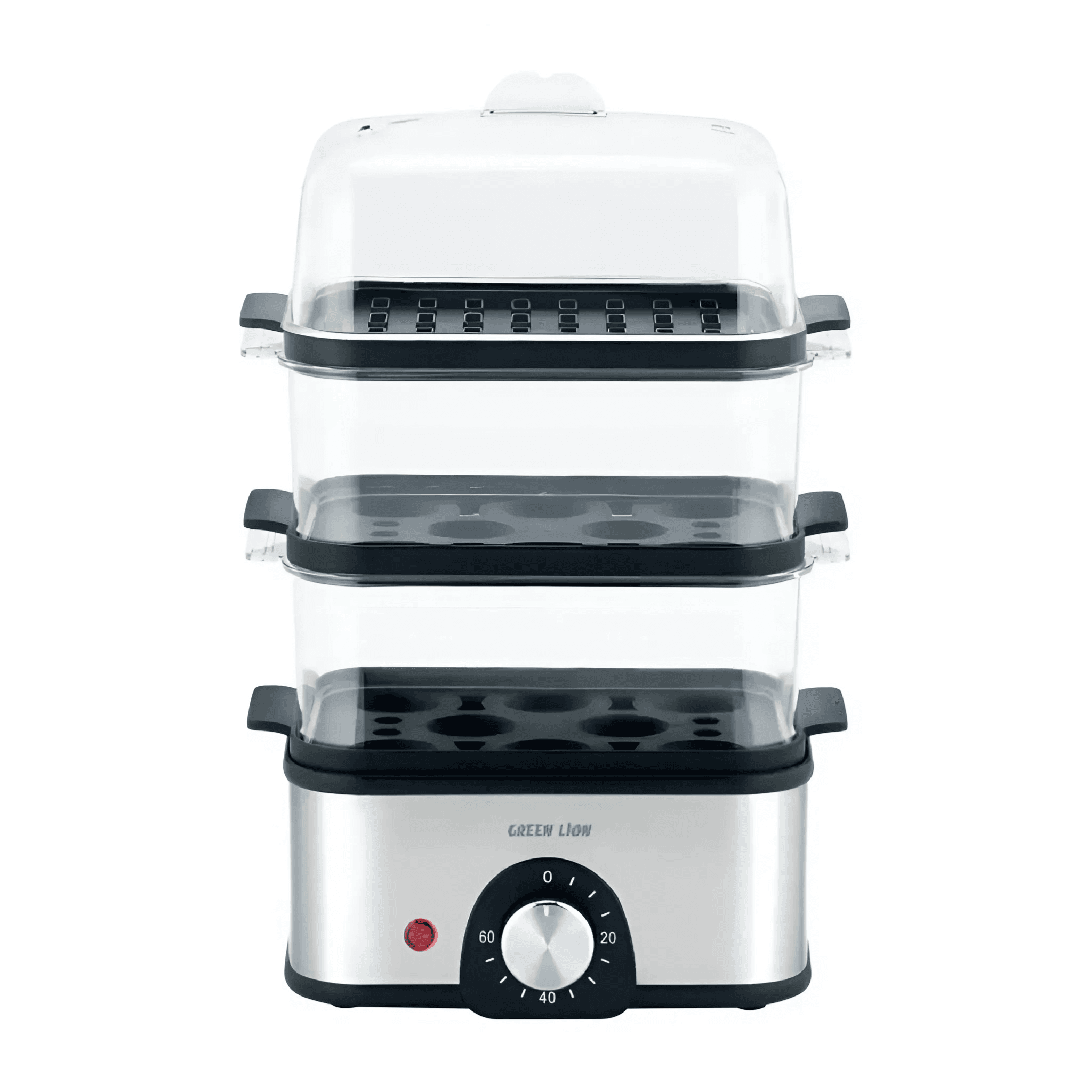 Green Lion 3-Tier Egg Cooker | Vegetable Steamer 500W - Gray