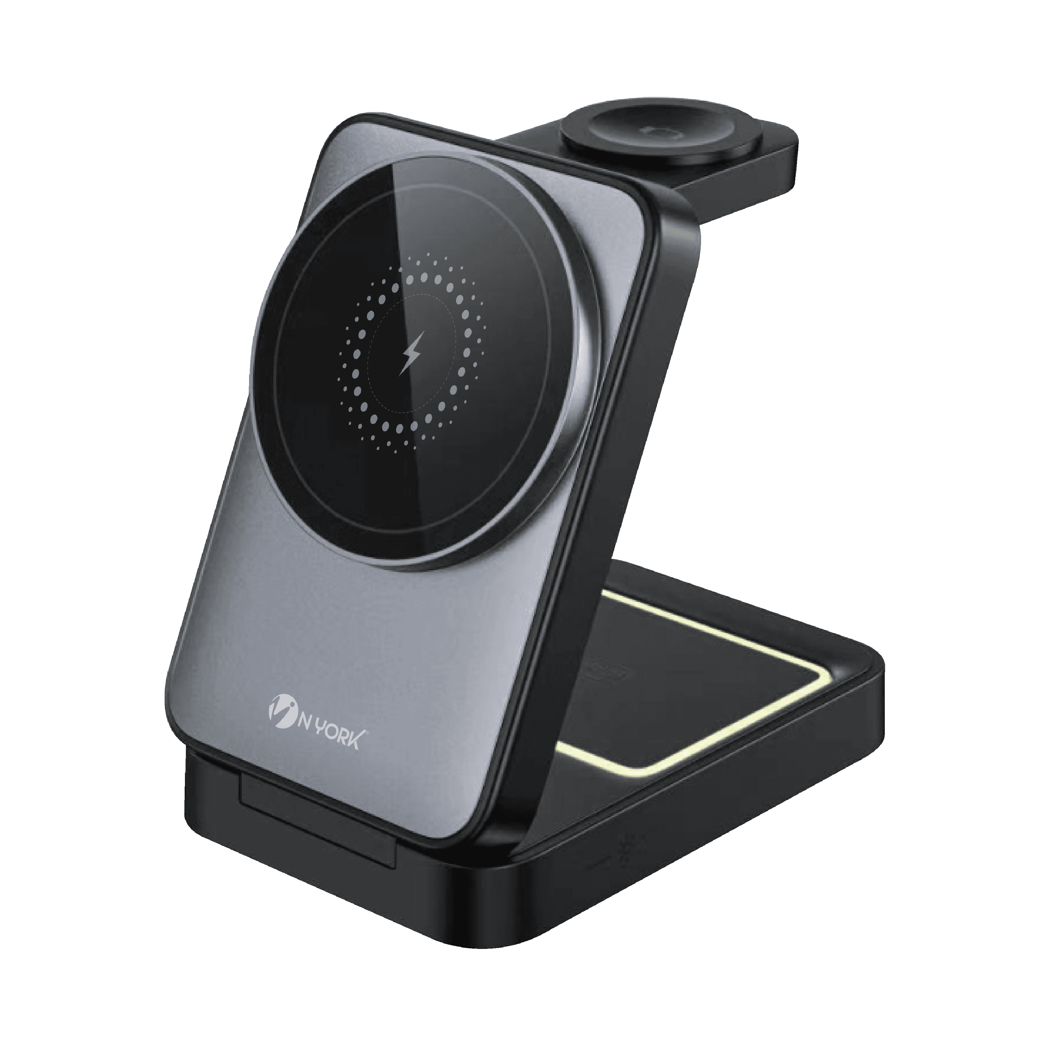NYORK FOLDABLE WIRELESS 15W MULTIFUNCTION 3 in 1 CHARGER [ MOBILE PHONE /SMART WATCH / TWS ]