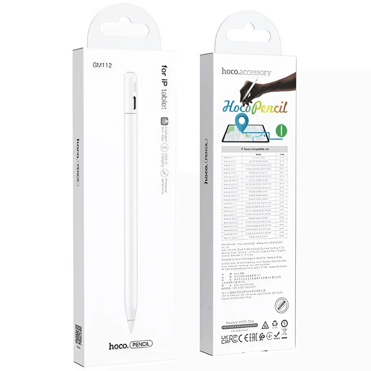 Universal iPad Pencil Hoco GM112 Intelligent Anti-lost Active Capacitive  -  White