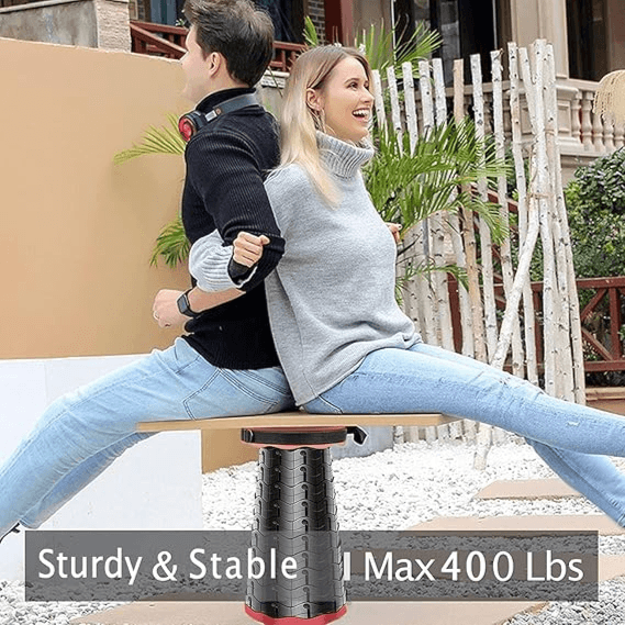 Outdoor Folding Telescopic Stool - Chair For Camping,hiking, Fishing,bbq- Grey