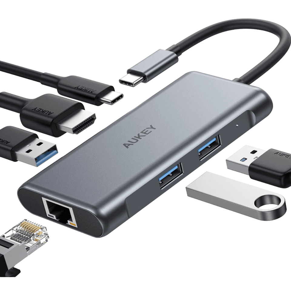 محور Aukey Unity Link Compact II 6 في 1 USB-C
