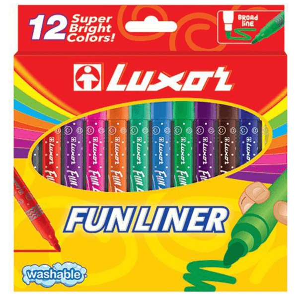 Luxor Funliner Washable 12 Super Bright Colors